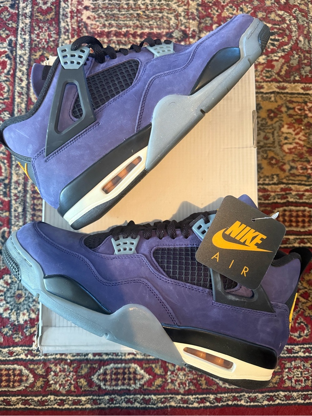 Jordan 4 Retro Lakers - Men’s Sneakers - Purple/Black